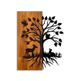 Wallity Nature Accesorio Decorativo de Pared de Madera y Metal Nogal y Negro